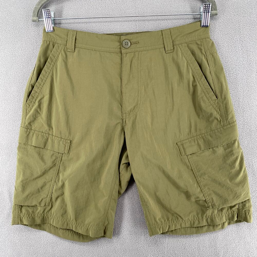REI Relaxed Fit Cargo Shorts Mens 30 Green‎ 6 Pockets Outdoor Hiking Stretch